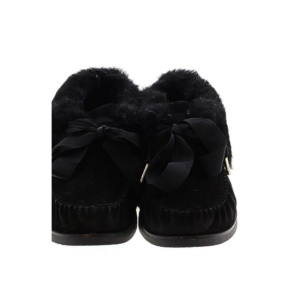 Tory Burch Aberdeen Suede Shearling Fur Slipper Boots BLK Size 8.5